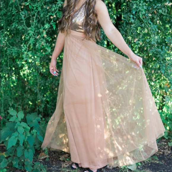 The Vintage Shop | Dresses | Gold And Brown Prom Dress From The Vintage  Shop | Poshmark